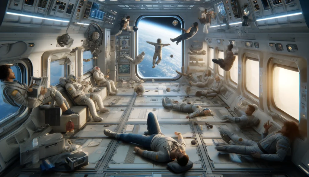 relaxing in the space